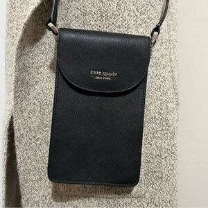 Black Cameron North South Flap Phone Crossbody Bag